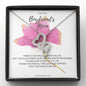 To My Boyfriend's Mom - Pink Rose Necklace *bf23