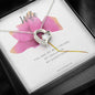 To My Wife Necklace - Pink Rose