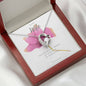 To My Wife Necklace - Pink Rose