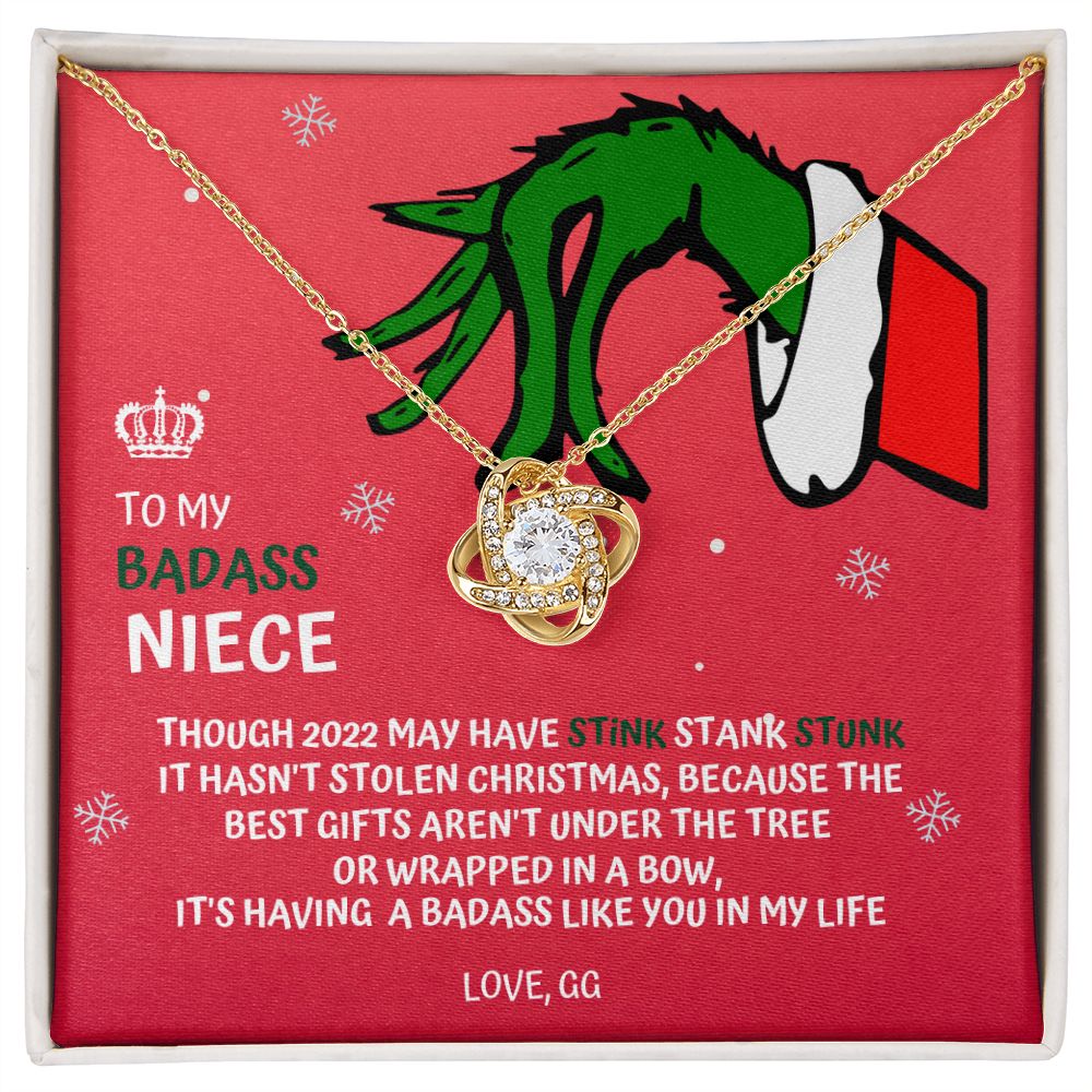 CUSTOM - To My Badass Niece Grinch Necklace Love Gina R