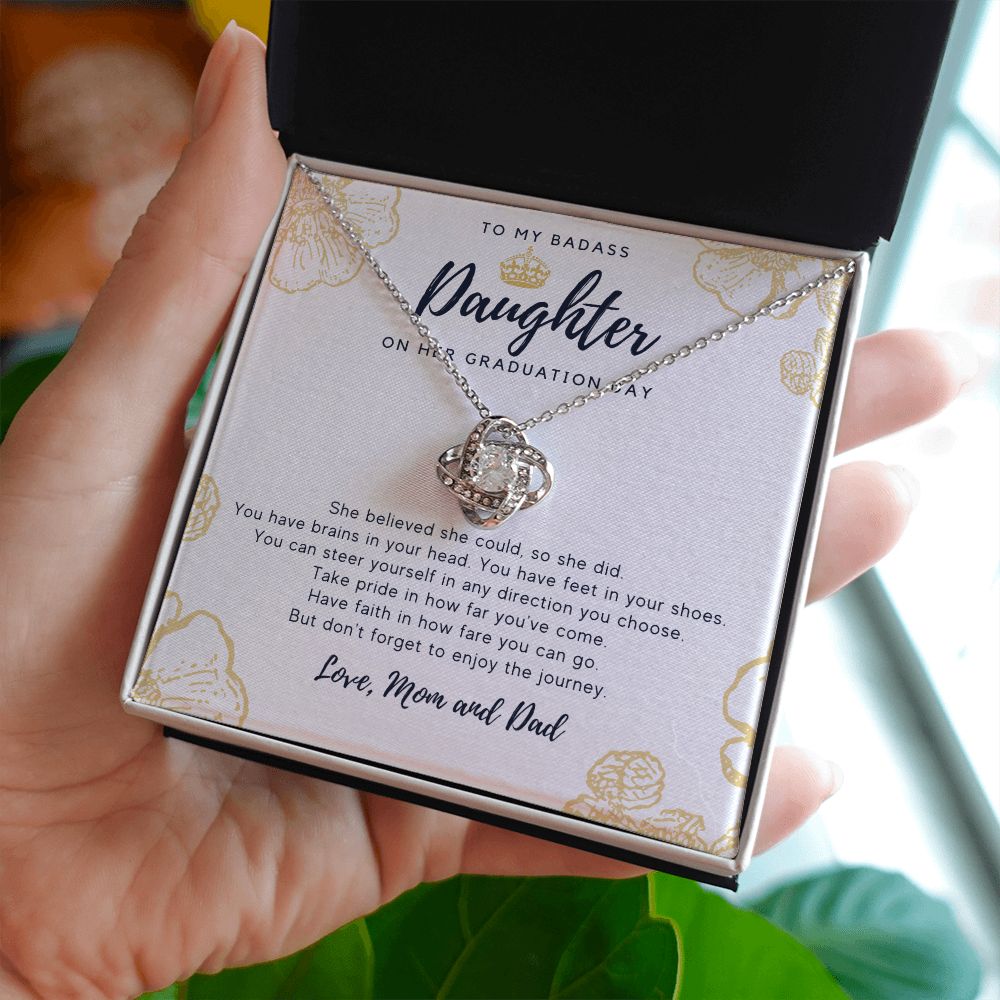 To My Badass Daughter Graduation Believe Necklace