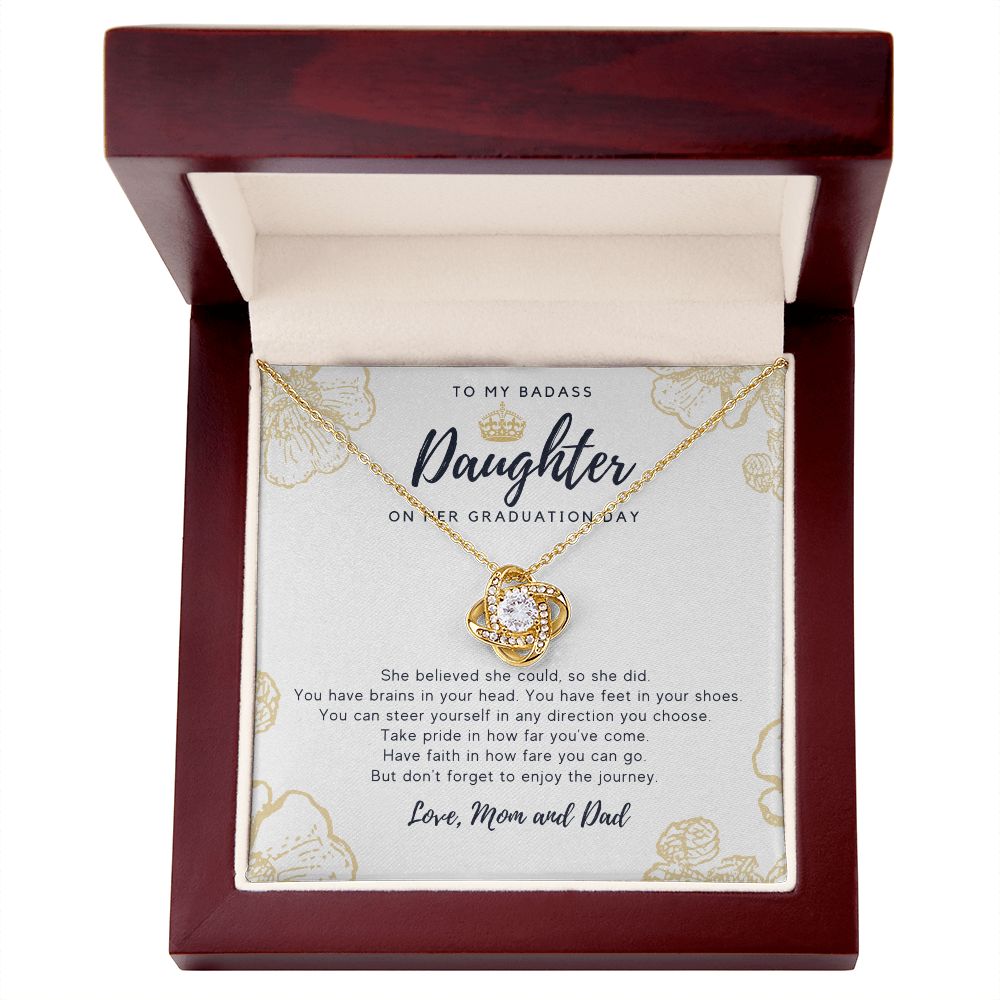To My Badass Daughter Graduation Believe Necklace
