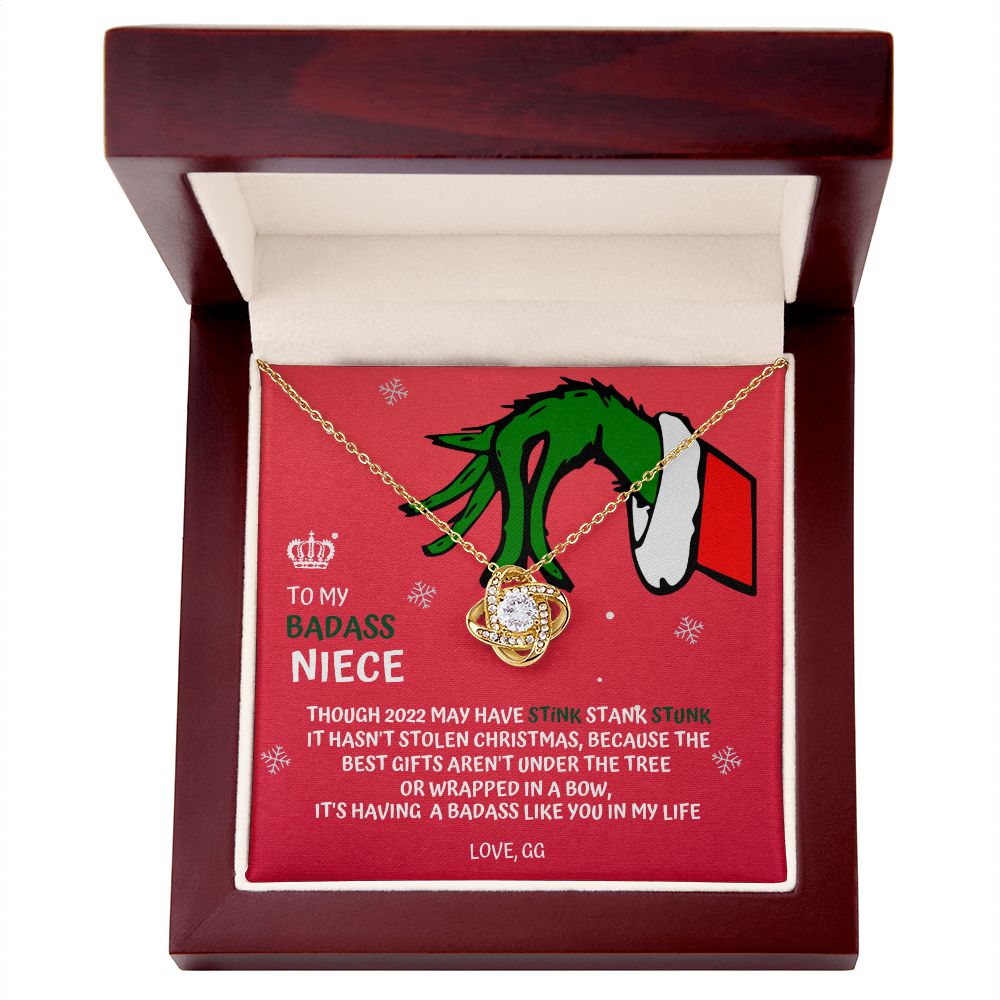 CUSTOM - To My Badass Niece Grinch Necklace Love Gina R