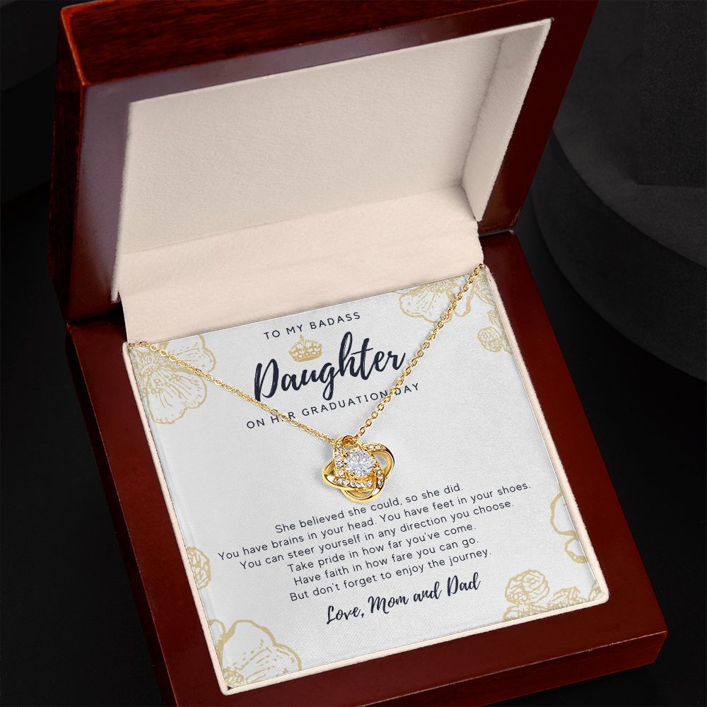 To My Badass Daughter Graduation Believe Necklace
