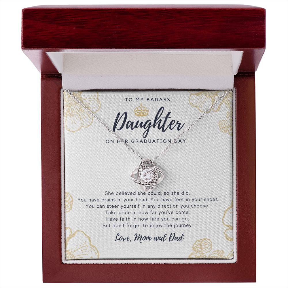 To My Badass Daughter Graduation Believe Necklace