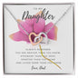 To My Daughter Love Dad Pink Rose Interlocking Hearts