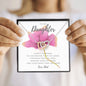 To My Daughter Love Dad Pink Rose Interlocking Hearts