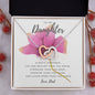 To My Daughter Love Dad Pink Rose Interlocking Hearts
