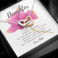 To My Daughter Love Dad Pink Rose Interlocking Hearts