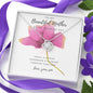 To My Beautiful Mother On My Wedding Day From Groom Necklace - Pink Rose