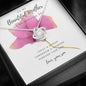 To My Beautiful Mother On My Wedding Day From Groom Necklace - Pink Rose