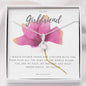 To My Girlfriend Necklace - Pink Rose