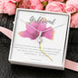 To My Girlfriend Necklace - Pink Rose