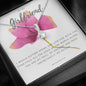 To My Girlfriend Necklace - Pink Rose