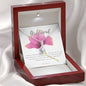 To My Girlfriend Necklace - Pink Rose