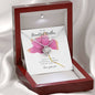 To My Beautiful Mother On My Wedding Day From Groom Necklace - Pink Rose