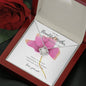 To My Beautiful Mother On My Wedding Day From Groom Necklace - Pink Rose