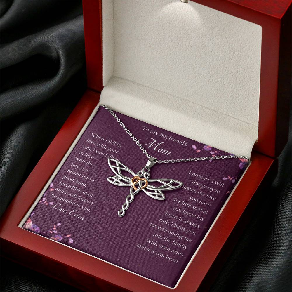 To My Boyfriend's Mom Dragonfly Necklace