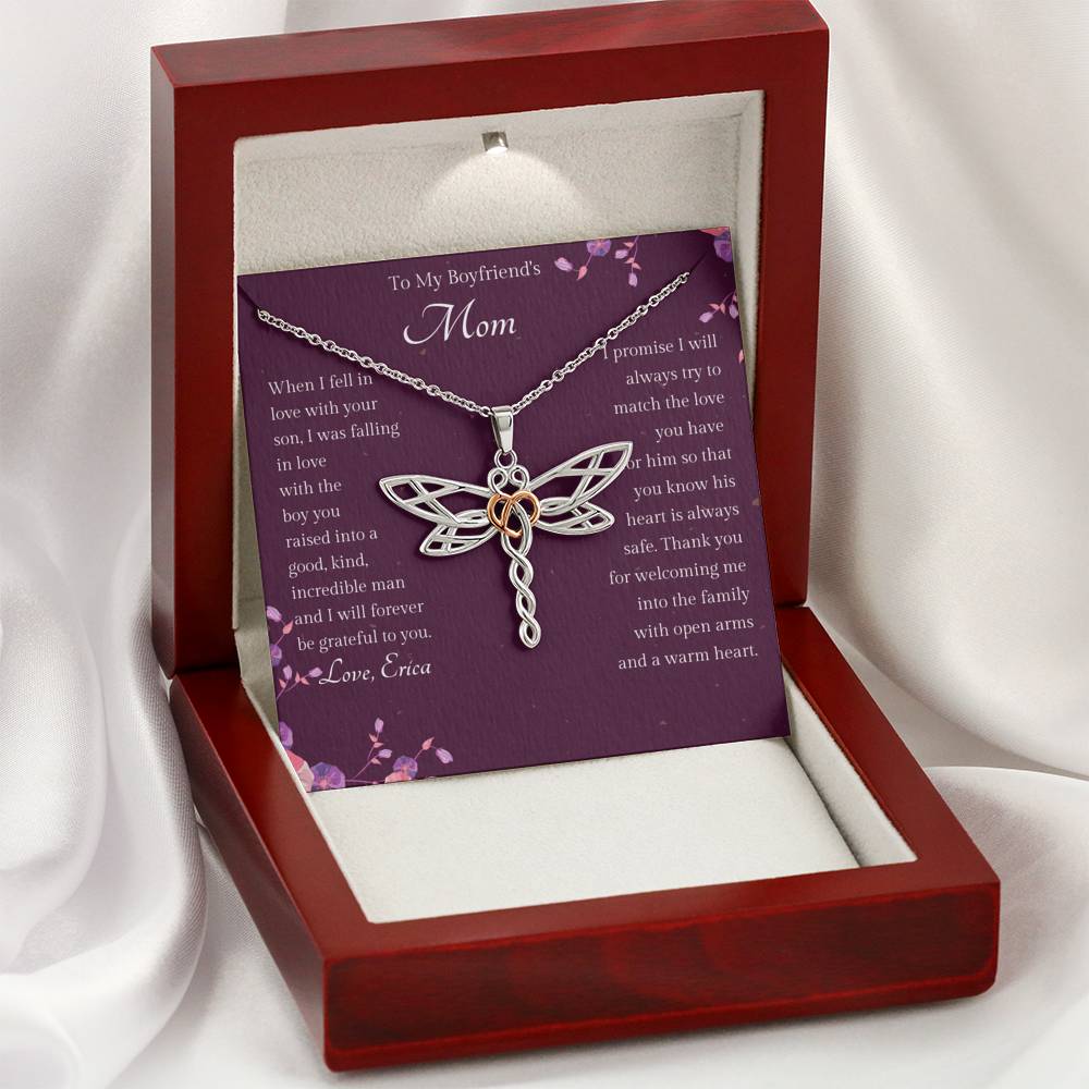 To My Boyfriend's Mom Dragonfly Necklace