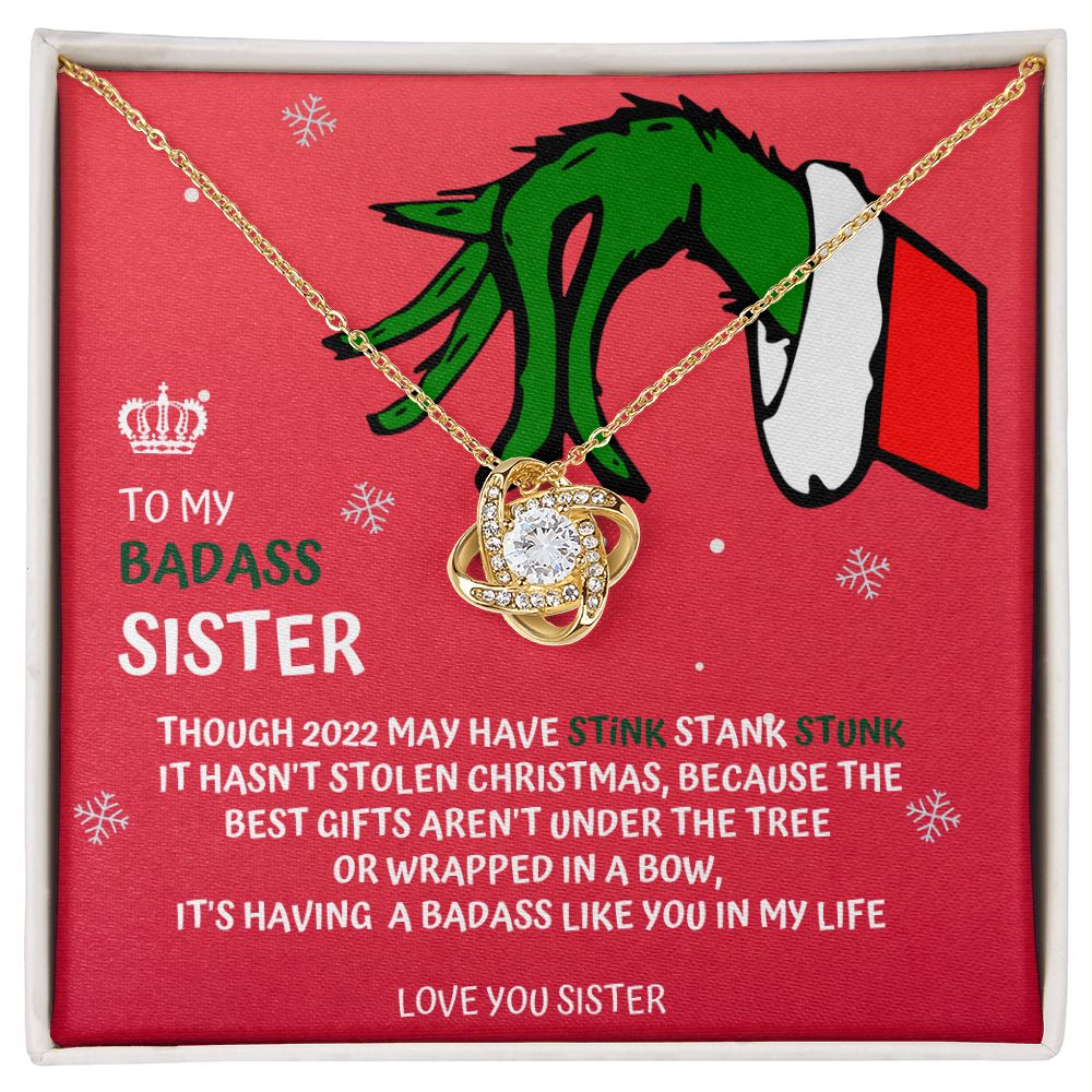 CUSTOM - Badass Sister Grinch Necklace Love Sonia Eddards
