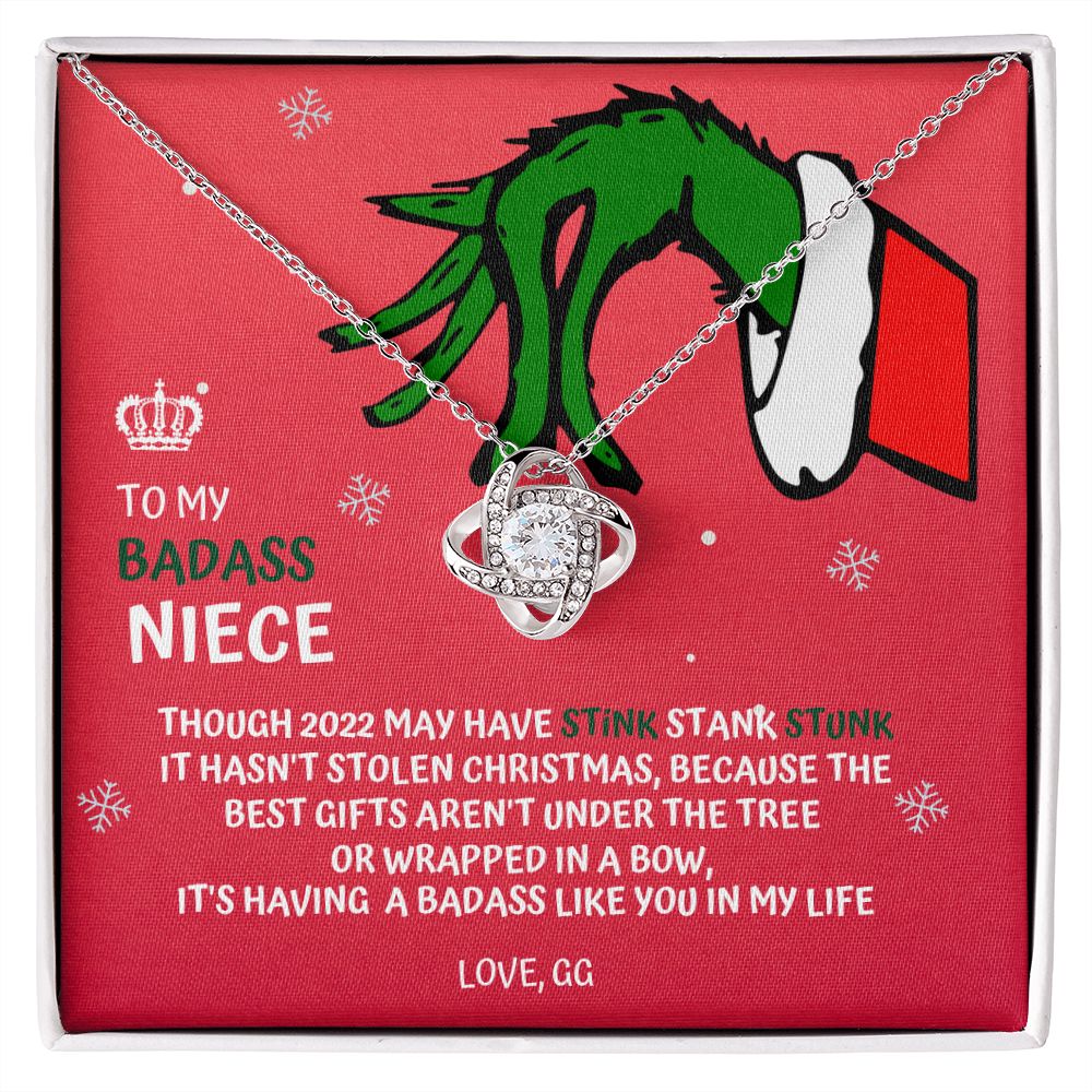 CUSTOM - To My Badass Niece Grinch Necklace Love Gina R