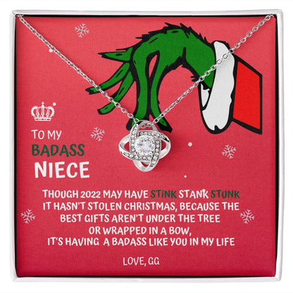 CUSTOM - To My Badass Niece Grinch Necklace Love Gina R