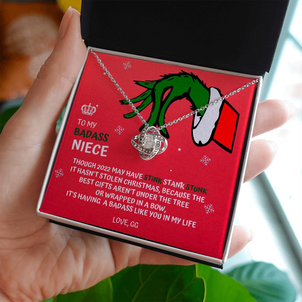 CUSTOM - To My Badass Niece Grinch Necklace Love Gina R
