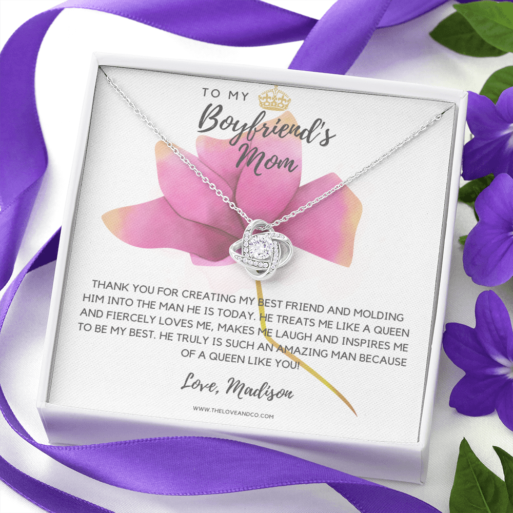 BESTSELLER - To My Boyfriend's Mom Rose Petal Love Knot Necklace