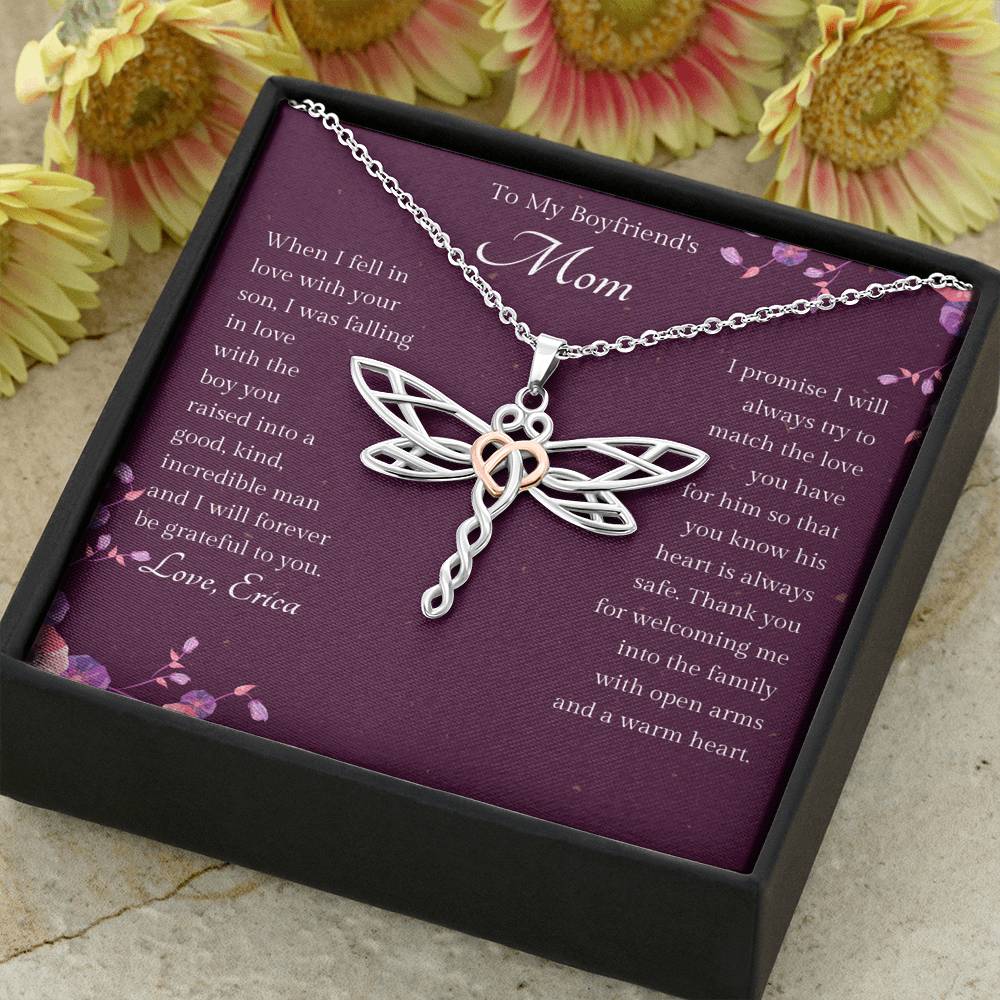 To My Boyfriend's Mom Dragonfly Necklace