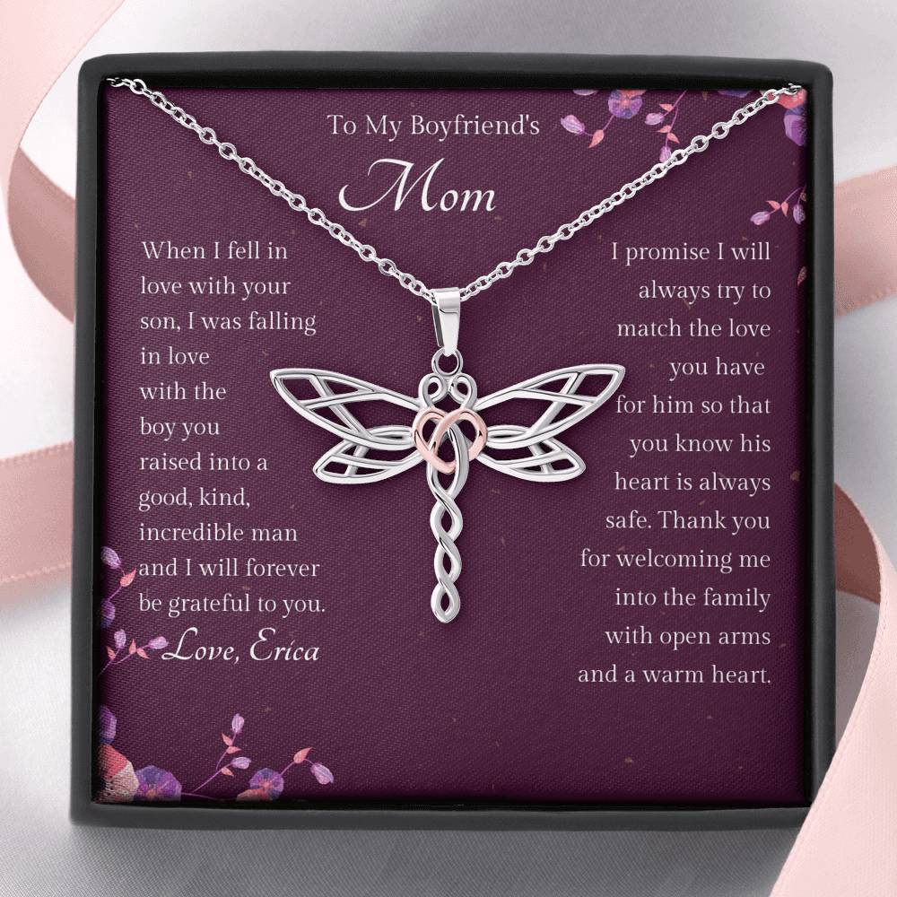 To My Boyfriend's Mom Dragonfly Necklace